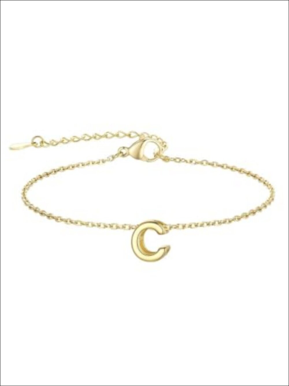 Stainless Steel Initial Bracelet Adjustable Chain Jewelry Gift for Women